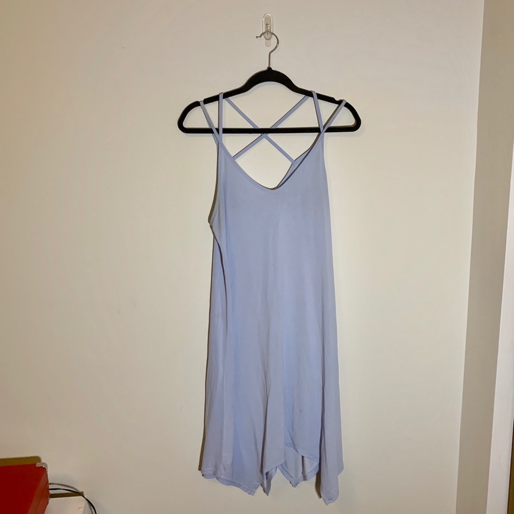MUDD Asymmetrical Light Blue Strappy Dress